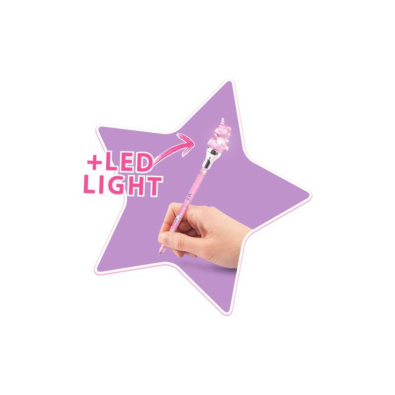 Ylvi pen met eenhoorn topper en LED licht 12203