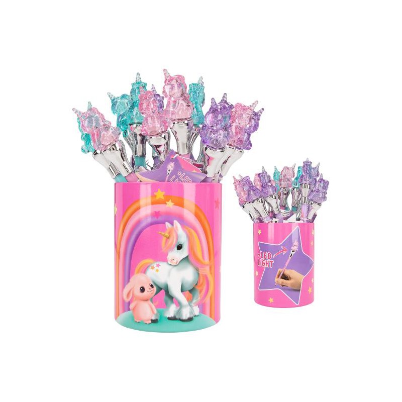 Ylvi pen met eenhoorn topper en LED licht 12203