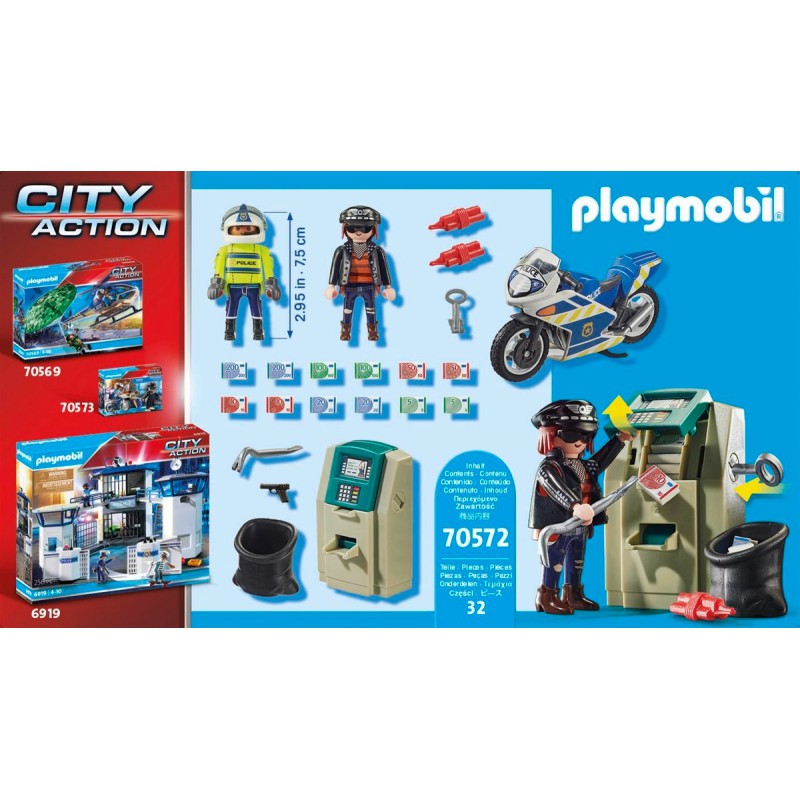 Playmobil City Action - 70572 Politiemotor: achtervolging van de geldrover