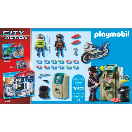 Playmobil City Action - 70572 Politiemotor: achtervolging van de geldrover