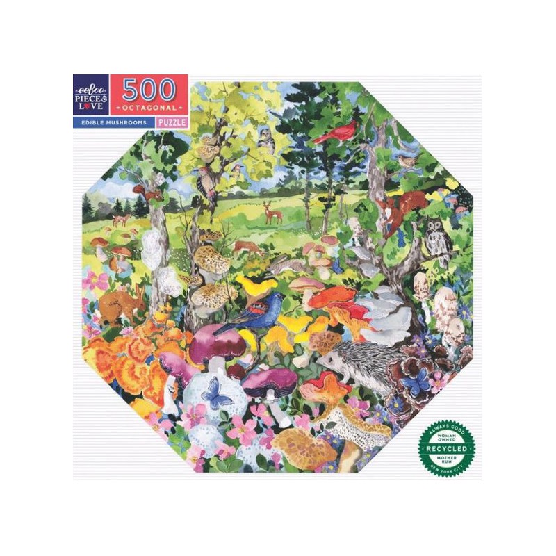 Edible Mushrooms Eeboo 500XL stukjes octagonaal  puzzel