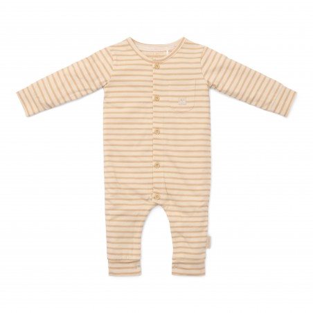 Eendelige pyjama, Natural Stripes - Little Dutch