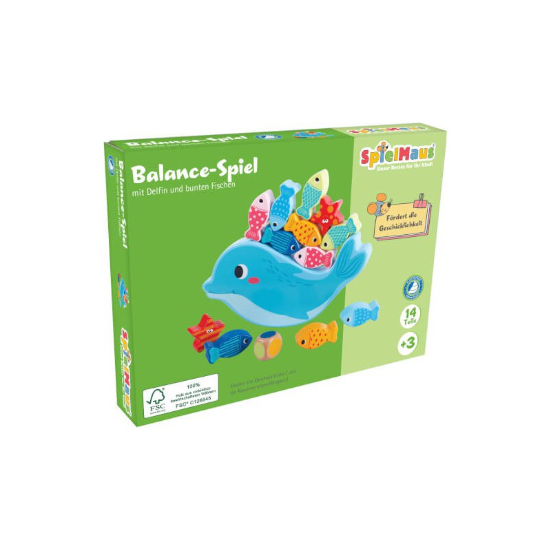 Spielmaus Houten Balans-spel Dolfijn, 14st