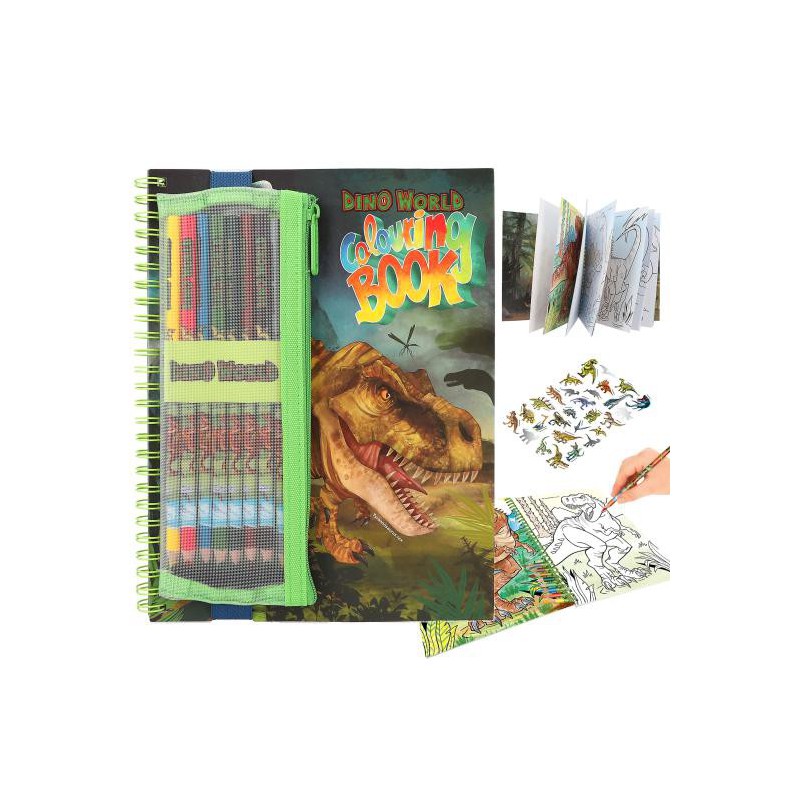 Dino World, Kleurboek met kleurpotloden 12746