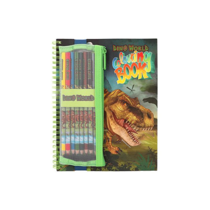 Dino World, Kleurboek met kleurpotloden 12746