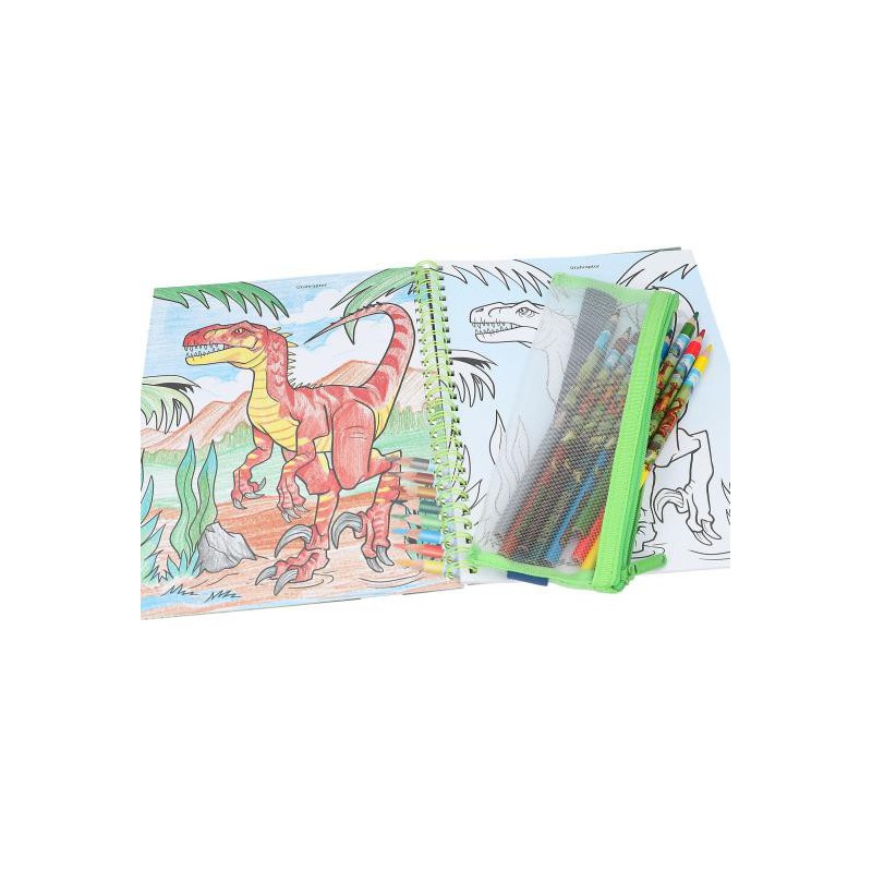 Dino World, Kleurboek met kleurpotloden 12746