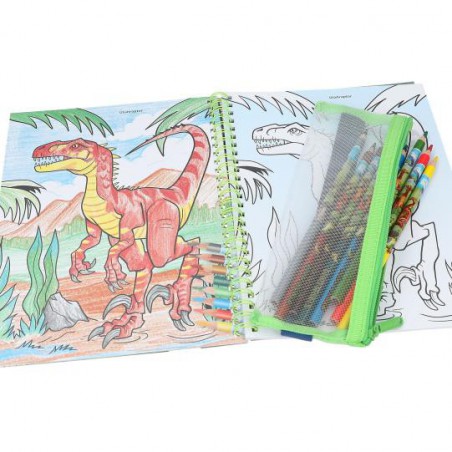 Dino World, Kleurboek met kleurpotloden 12746