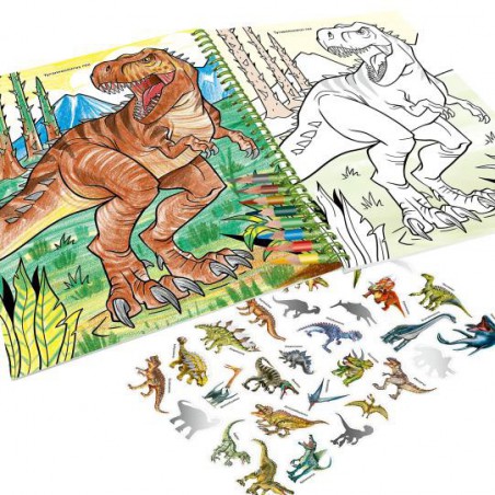 Dino World, Kleurboek met kleurpotloden 12746