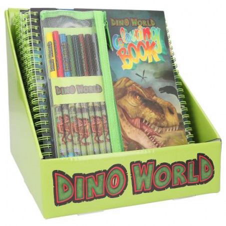 Dino World, Kleurboek met kleurpotloden 12746