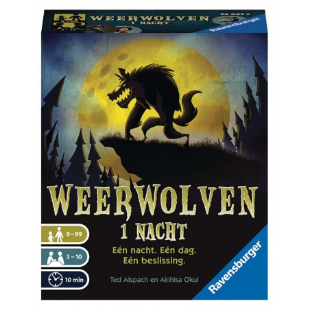 Weerwolven, 1 nacht, kaartspel Ravensburger