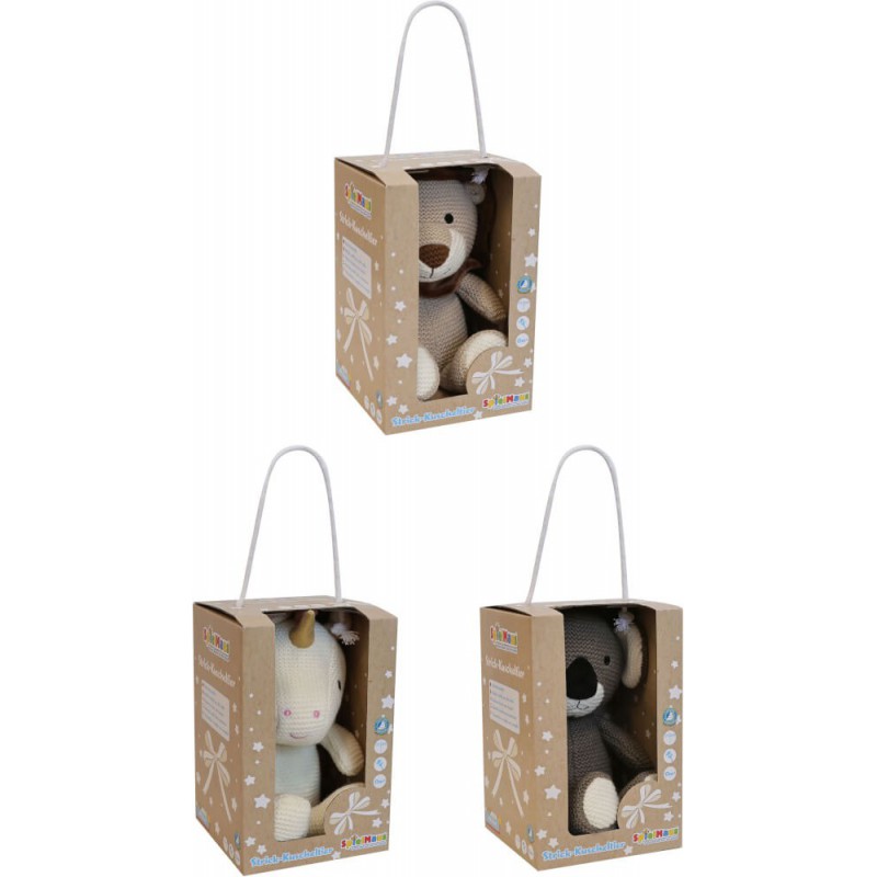 Spielmaus Gebreide knuffel met rammelaar