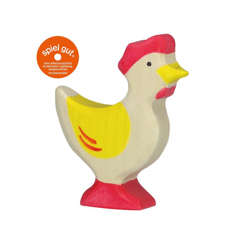 Holztiger - Kip, staand, geel