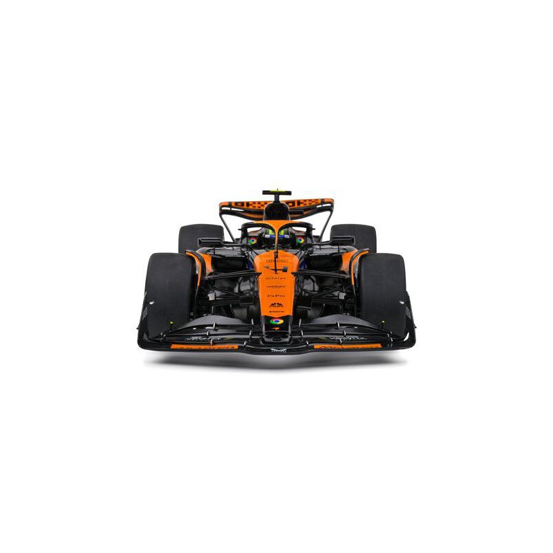 McLaren MCL38 F1 Nr4 Lando Norris Miami GP '24 1e (Zwart/Oranje) - 1:18 - Solido
