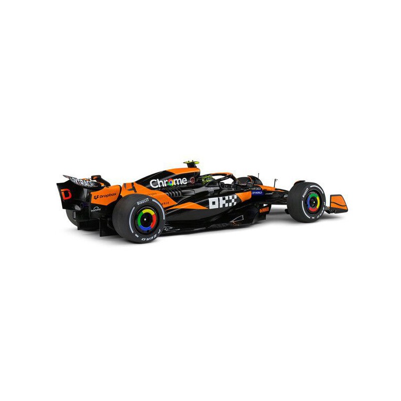 McLaren MCL38 F1 Nr4 Lando Norris Miami GP '24 1e (Zwart/Oranje) - 1:18 - Solido