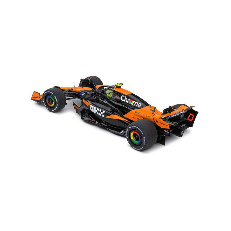 McLaren MCL38 F1 Nr4 Lando Norris Miami GP '24 1e (Zwart/Oranje) - 1:18 - Solido