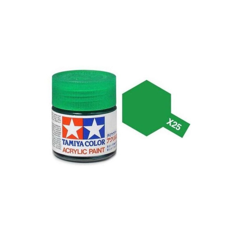 Tamiya, Acrylic Paint Transparant Groen X-25, 23ml