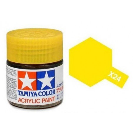 Tamiya, Acrylic Paint Transparant Geel X-24, 23ml