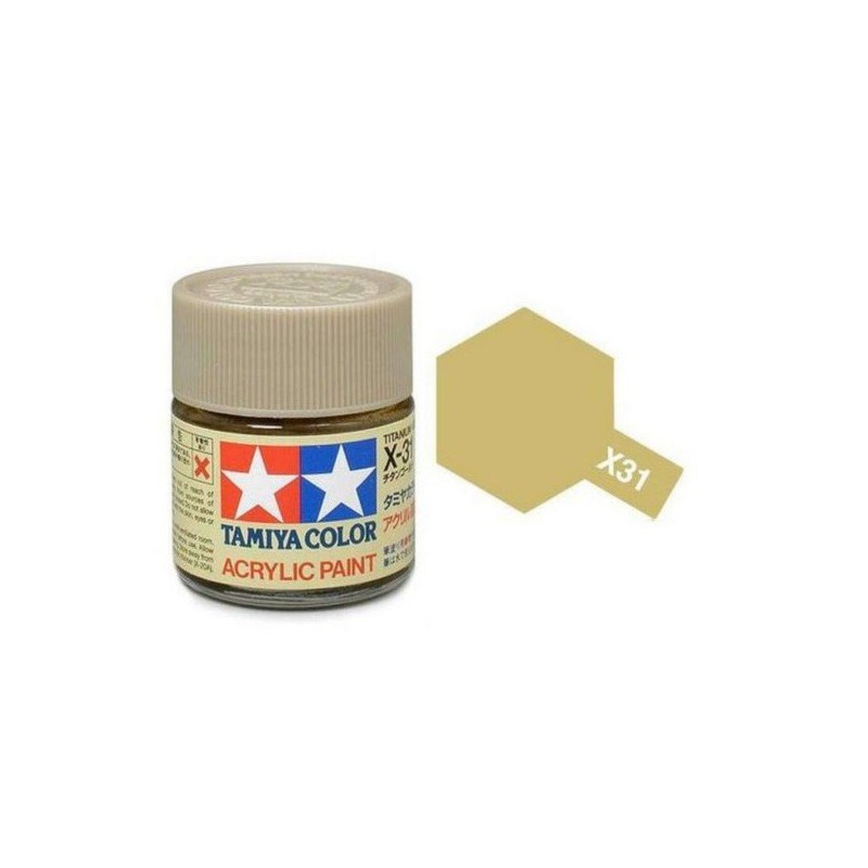 Tamiya, Acrylic Paint Titanium Goud X-31, 23ml