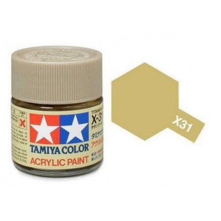 Tamiya, Acrylic Paint Titanium Goud X-31, 23ml