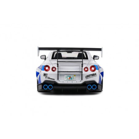 Nissan GT-R (R35) W/ Liberty Walk Body Kit 2.0 '24 (Zilver) - 1:18 - Solido