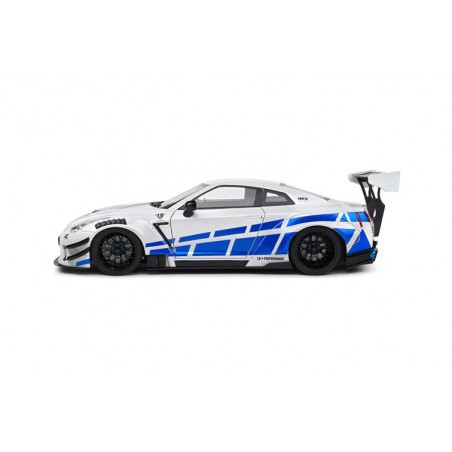 Nissan GT-R (R35) W/ Liberty Walk Body Kit 2.0 '24 (Zilver) - 1:18 - Solido