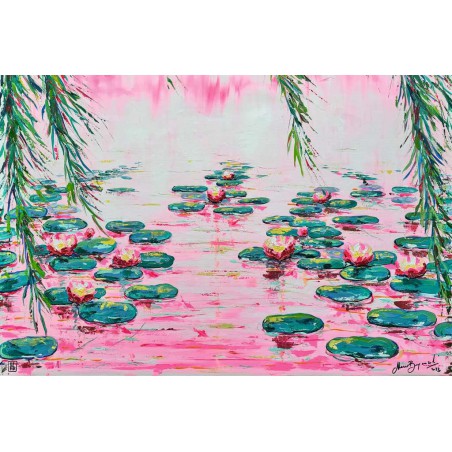 Pink Water Lillies 4000st Ravensburger. 91,5x 137,8cm