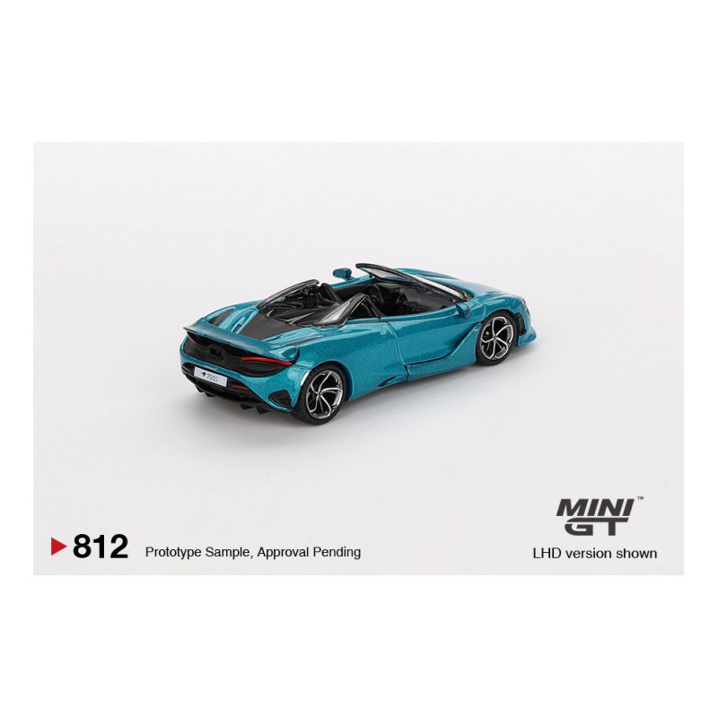Mclaren 750 Spider (Belize blauw) 1:64, Mini GT (812) RHD