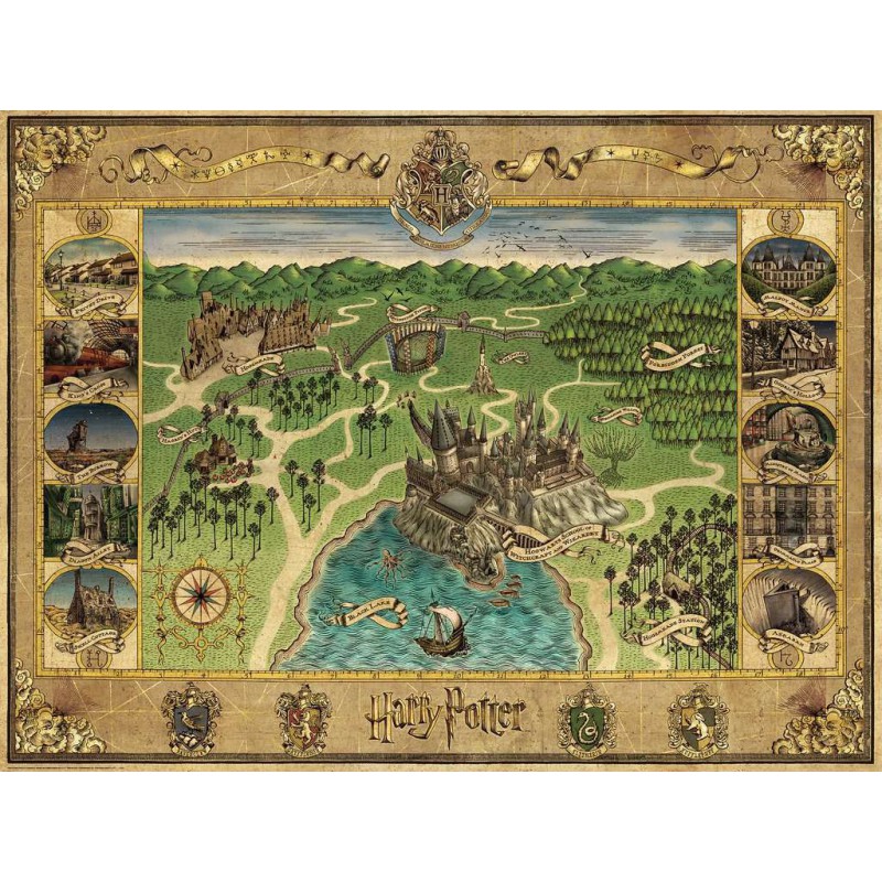 Hogwarts map Harry Potter De kaart van Zweinstein ravensburger   1500stukjes