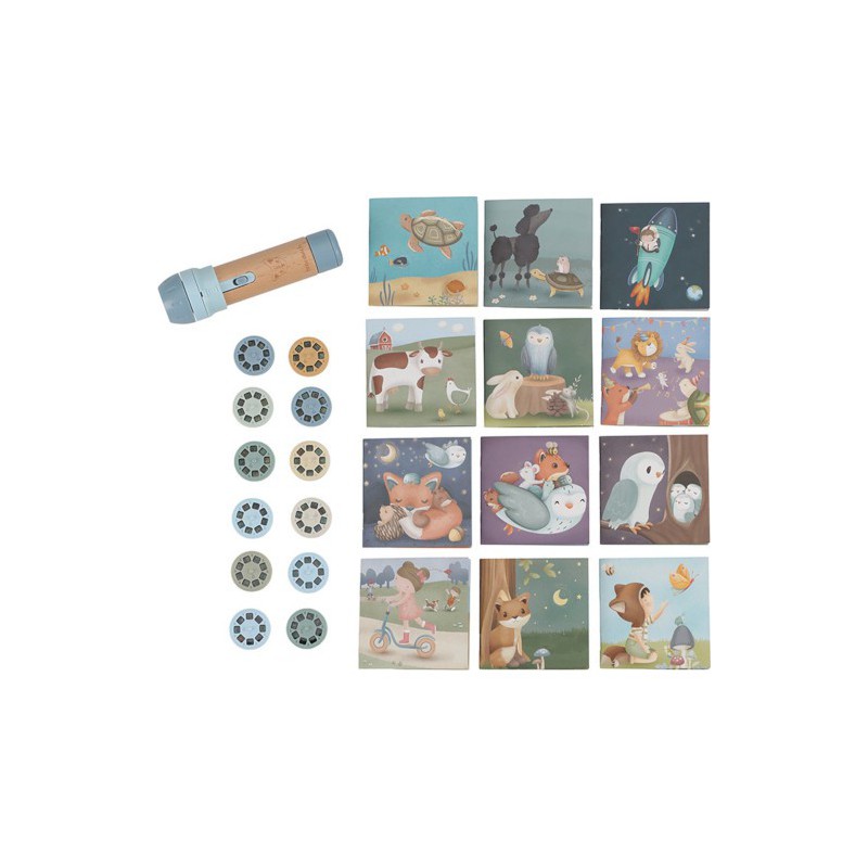 Verhalen projector zaklamp, blauw - Little Dutch