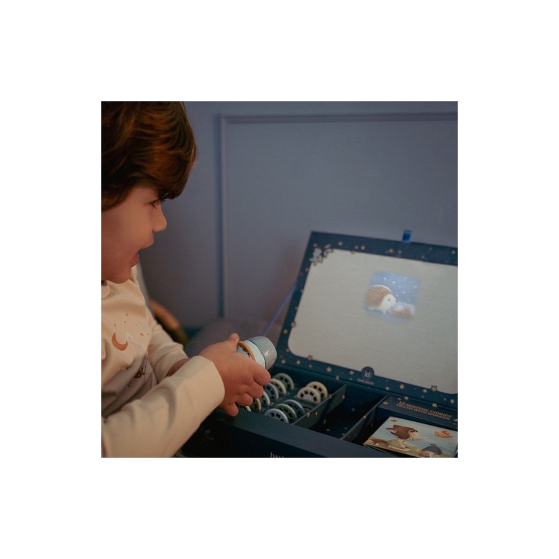 Verhalen projector zaklamp, blauw - Little Dutch