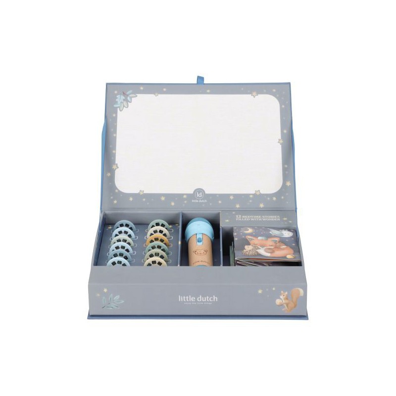 Verhalen projector zaklamp, blauw - Little Dutch