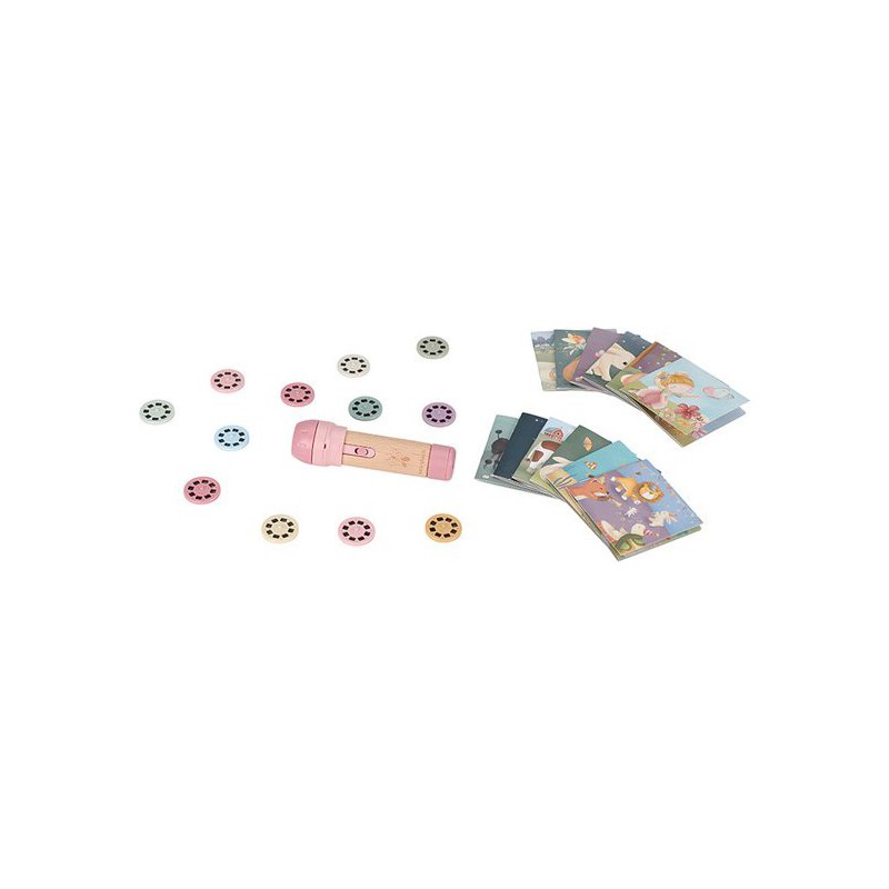 Verhalen projector zaklamp, roze - Little Dutch