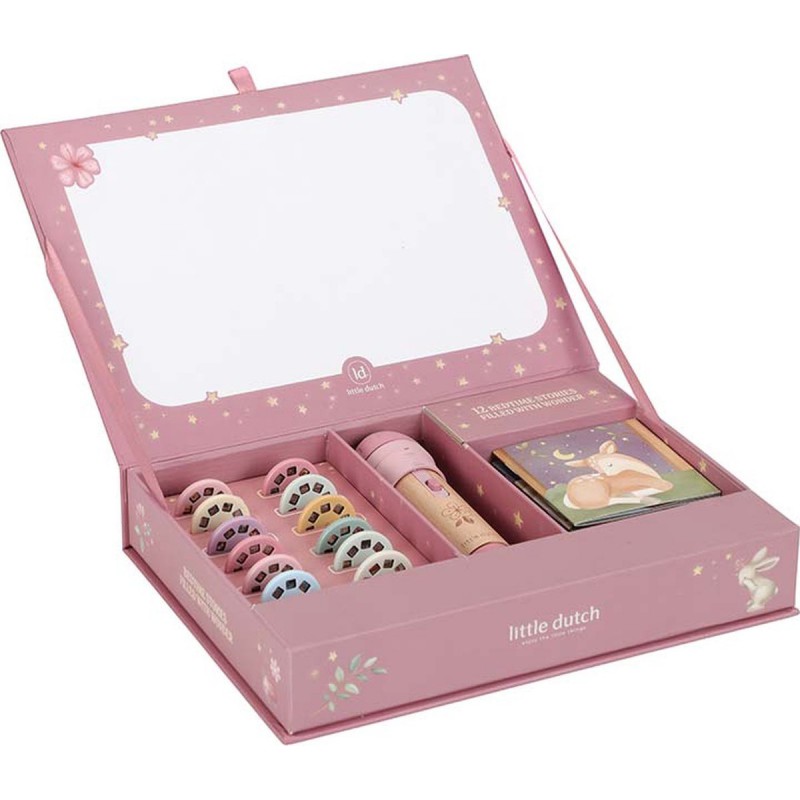 Verhalen projector zaklamp, roze - Little Dutch