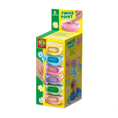 SES - Vingerverf pastel 6 kleuren x 45 ml