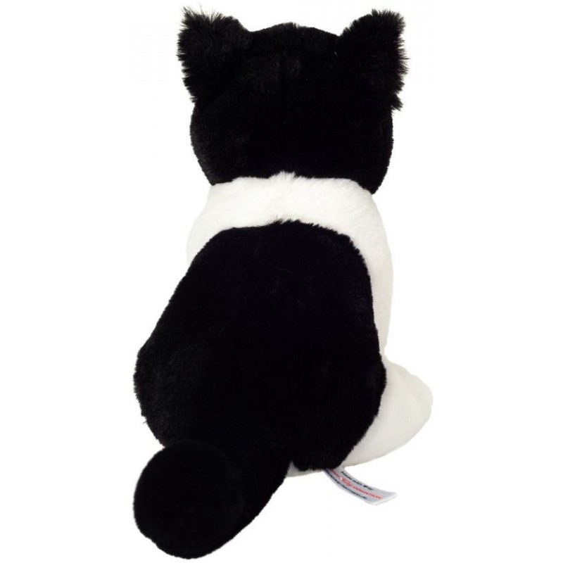 Hermann Teddy - Kat zittend zwart-wit 20 cm