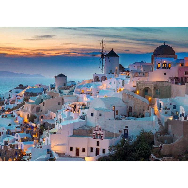 1000stukjes puzzel Ravensburger Avond in Santorini