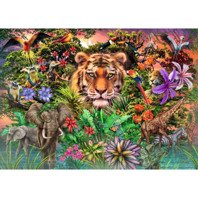 1000stukjes puzzel Ravensburger Jungle tiger