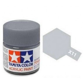 Tamiya, Acrylic Paint chroom zilver glans X-11, 10ml