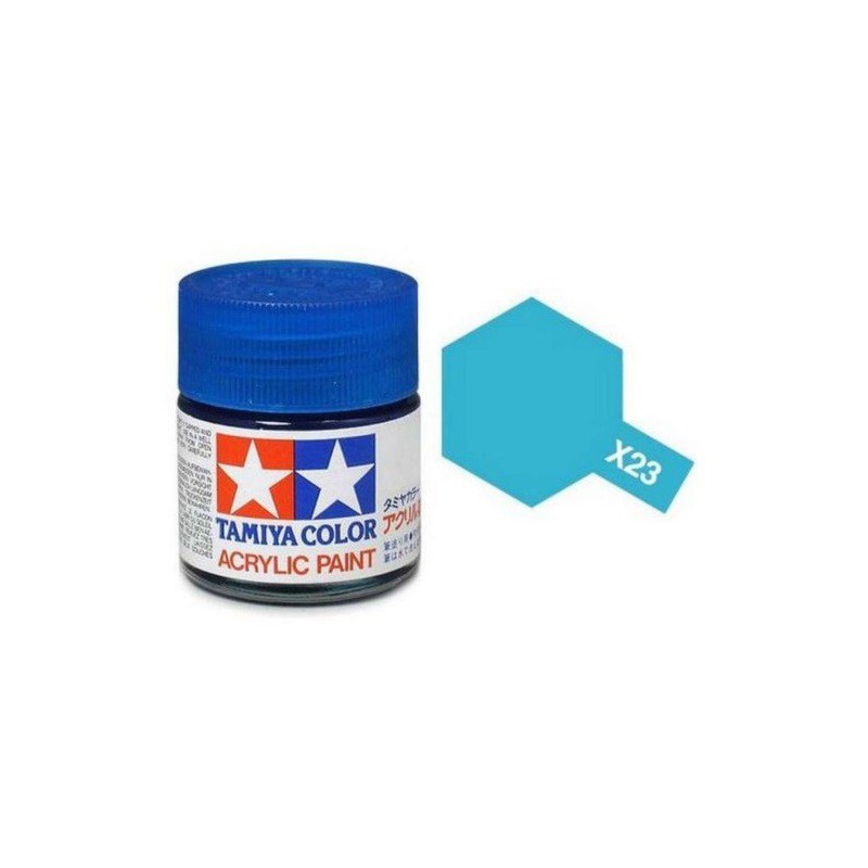 Tamiya, Acrylic Paint Transparant Lak blauw X-23, 23ml