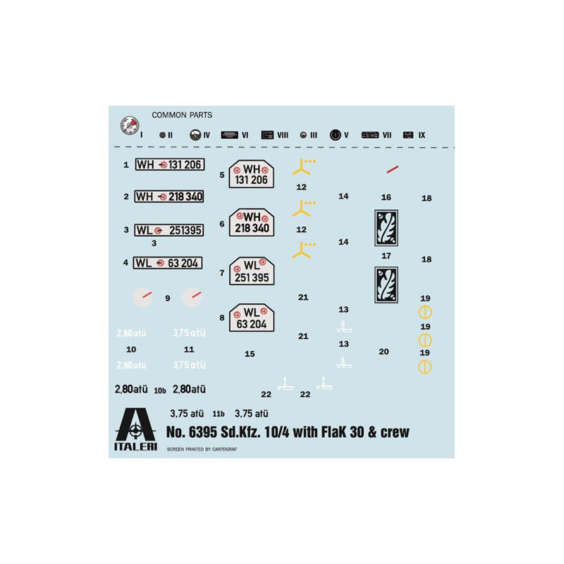 SD.KFZ 10/4 W/FLAK 30 met bemanning 1:35, Italeri