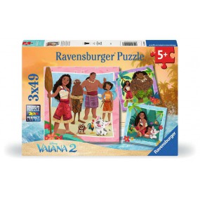 Disney Vaiana, Op naar nieuwe avonturen 3x49 stukjes Ravensburger