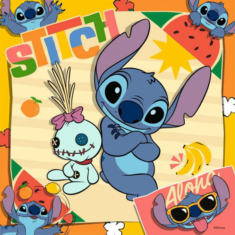 Disney Stitch puzzel 3x49stukjes ravensburger