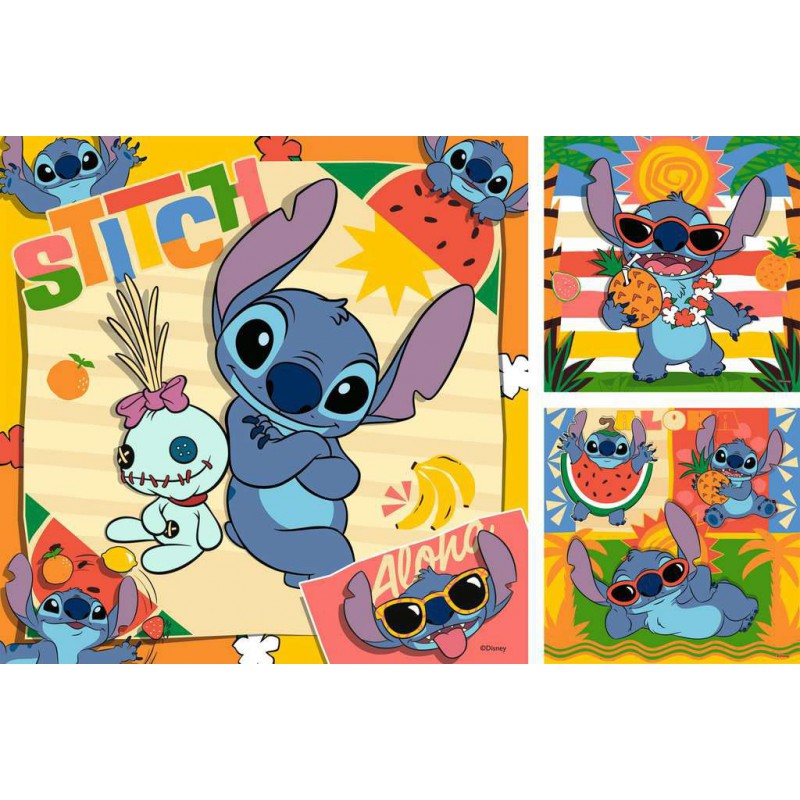 Disney Stitch puzzel 3x49stukjes ravensburger