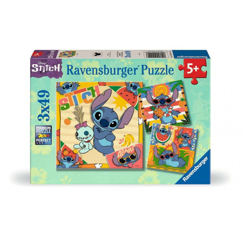 Disney Stitch, 3x49stukjes Ravensburger
