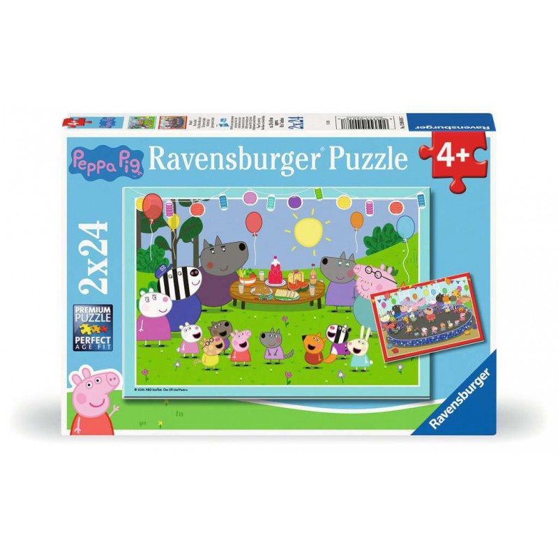 Peppa pig feestje, 2x24 stukjes Ravensburger