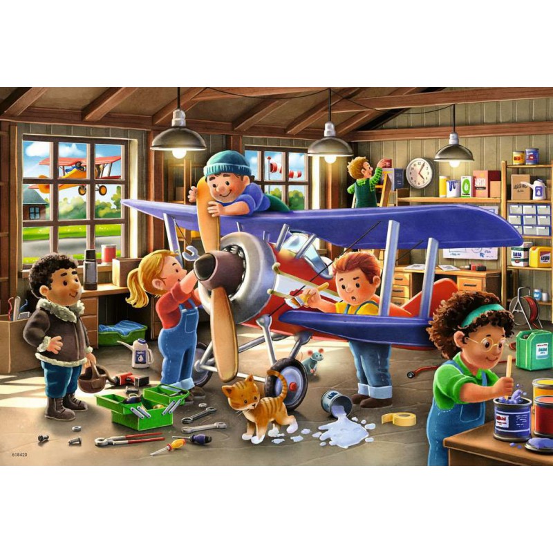 Ravensburger  2*24stukjes Airplane and Train repair