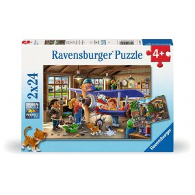 Airplane and Train repair, 2x24 stukjes Ravensburger