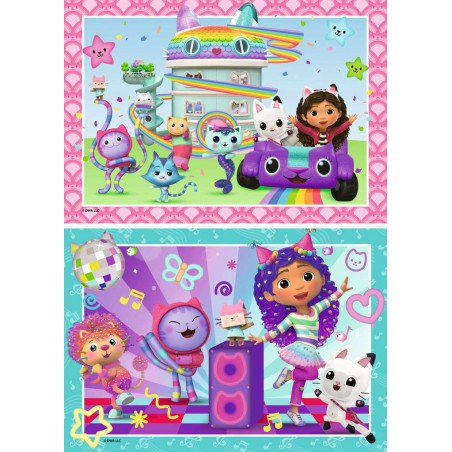 Gabby's Dollhouse, spelen  2x24stukjes kinderpuzzel Ravensburger