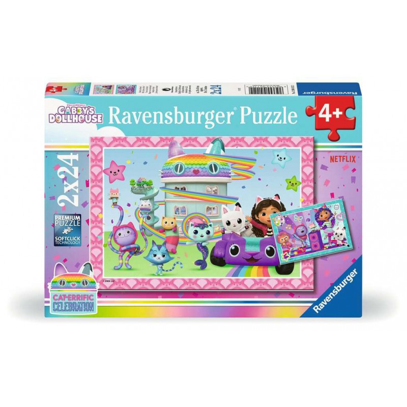 Gabby's Dollhouse, spelen 2x24stukjes Ravensburger