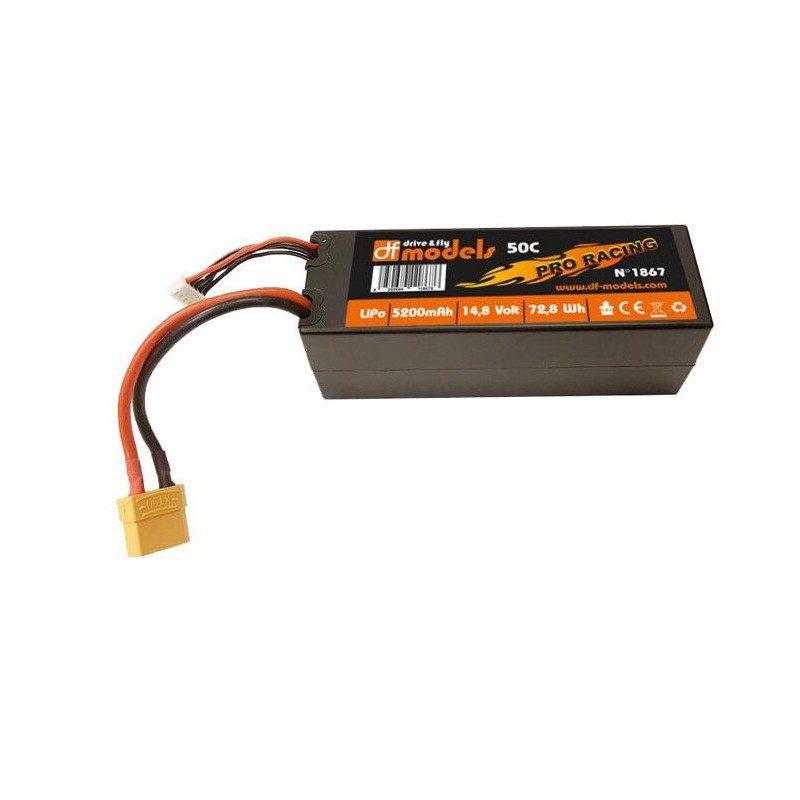 Lipo Akku 4S - 14,8 Volt - 5200mAh, 50C, XT90, DF Models